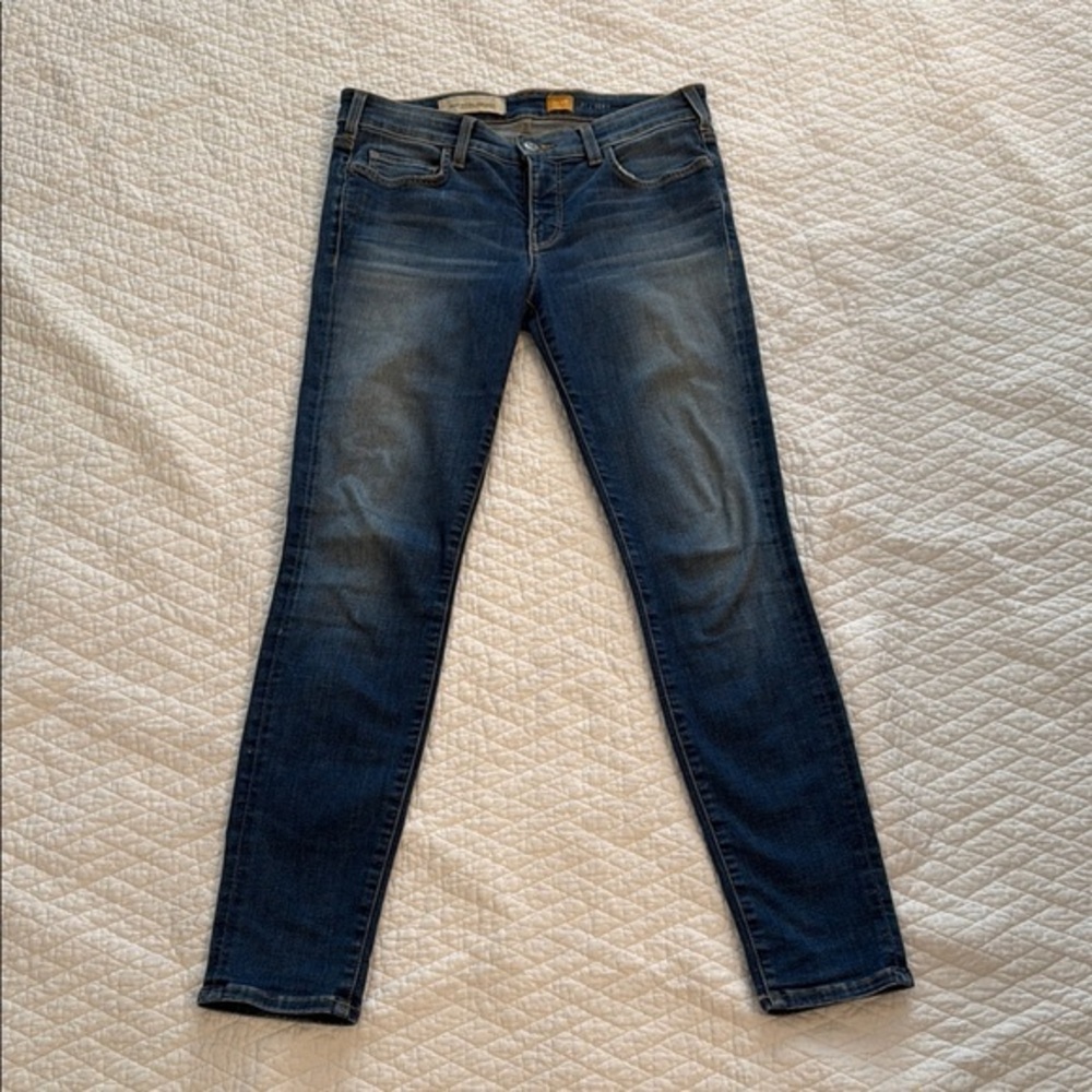 Pilcro and the Letterpress Skinny Blue Jeans with Faded Wash
